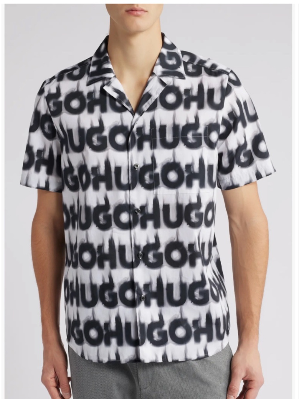 Hugo Boss Ellino Logo Cotton Camp Shirt New L
